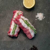 Rolatine di bovino adulto piemontese - 4 Rolatine da 150 gr/cad, Prosciutto cotto, formaggio e spezie varie